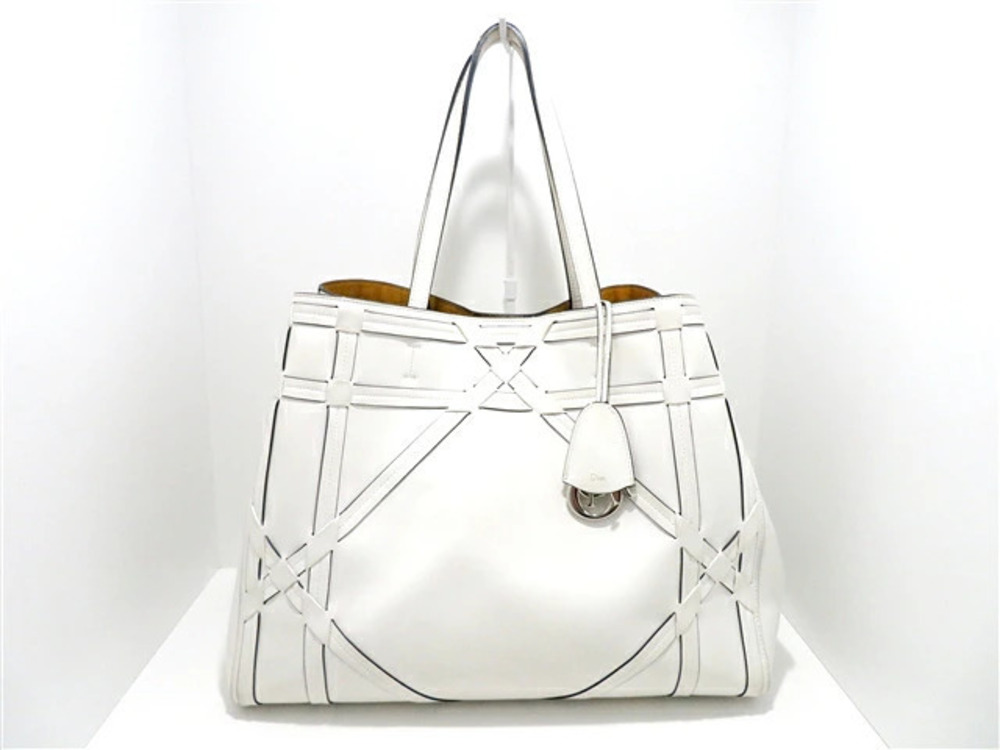 Christian Dior Tote Bag Calfskin White